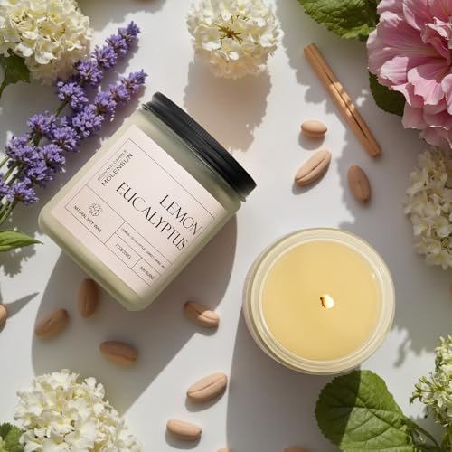 51IYmrB57XL._SL500_.jpg Molensun 4-Pack Home Scented Candles: Long-Lasting Soy Gift Set for Mother's Day 28oz - Lavender, Lemon Eucalyptus, Sage Citrus, Vanilla Cupcake. - Image 6