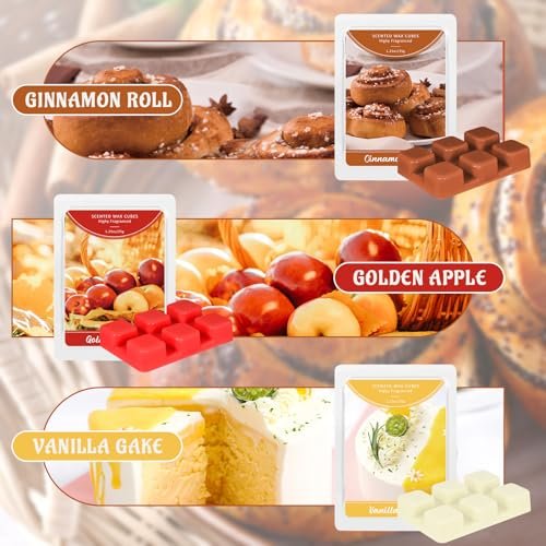 51KSY-gFQZL._SL500_.jpg SCENTORINI Fall Scented Wax Melts - 6 Pack: Cinnamon Roll, Salted Caramel, Marshmallow, Lemon, Apple, Vanilla. - Image 2