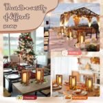 OurWarm 10-Piece Wedding Centerpieces: Rustic Wood Lantern Table Decorations for Weddings and Parties (Brown) - Image 6