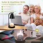 Black Candle Warmer Lamp with Timer, Electric Wax Warmer, 2 Bulbs - Perfect New Home & Women's Gift! - Image 4