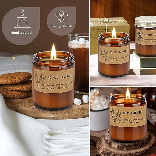51MQ5uEBVL._SL500_.jpg Home Scented Candles Set - 4 Pack Soy Candles for Men/Women, Long-Lasting Lavender Gifts, Perfect for Mother's Day, Birthdays, Anniversaries. - Image 8