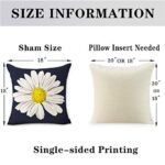 Hexagram 18x18 Blue Daisy Sunflower Outdoor Pillow Covers - Set of 4 for Your Couch or Living Room - Image 6