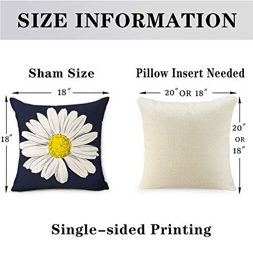 51Mwiw7INQL._SL500_.jpg Hexagram 18x18 Blue Daisy Sunflower Outdoor Pillow Covers - Set of 4 for Your Couch or Living Room - Image 6