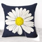 Hexagram 18x18 Blue Daisy Sunflower Outdoor Pillow Covers - Set of 4 for Your Couch or Living Room - Image 4