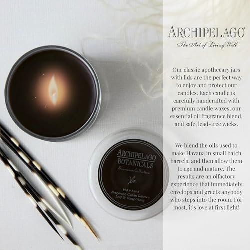 51NM9n3MrtL._SL500_.jpg Archipelago Botanicals Havana Candle: Bergamot, Tobacco Flower & Ylang Ylang, Lead-Free Wicks, 60-Hour Burn, 8.6 oz. - Image 5