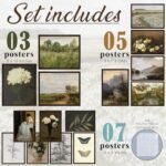 LANCHI95 15-Piece Vintage Wall Art Set, Eclectic Prints for Bedroom, Moody French Country Decor (Unframed) - Image 2