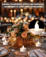PUNPUBA LED Tea Light Candles - 24-Pack Flameless, Realistic Flickering, 200-Hour Long Lasting, Warm White for Parties & Home Decoration. - Image 5