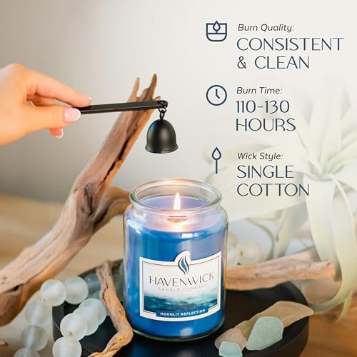 51Nfiucf7CL._SL500_.jpg Havenwick Moonlit Reflection 22-oz Soy Blend Candle: 110-130 Hours, Perfect for Housewarming Gifts! - Image 3