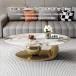51.2'' Modern Oval Coffee Table with Marble Top & Gold Base - Heat & Scratch Resistant, Easy Assembly - Image 4