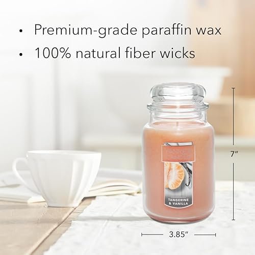 51OS5f4IqaL._SL500_.jpg Yankee Candle Tangerine & Vanilla 22oz Large Jar Candle - 110+ Hours of Burn Time - Image 4