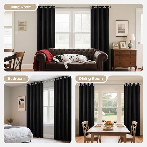 51QCLmC2kL._SL500_.jpg Joydeco 84-Inch Blackout Curtains - Thermal Insulated, Noise-Reducing Room Darkening Drapes, 2 Panels for Bedroom & Living Room - Image 6