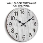 HYLANDA Rustic Wall Clock - 8" Battery Operated, Silent Non-Ticking Wooden Clock for Kitchen, Bathroom, Living Room (Gray) - Image 6