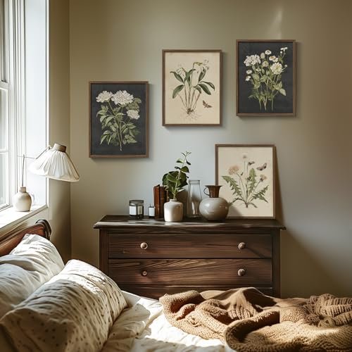 51Rd3V9MiQL._SL500_.jpg Rustic Floral Canvas Wall Art Set: 4 Vintage Botanical Prints for Living Room, Dining Room, and More. - Image 4