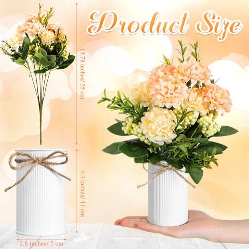 51RvOa7DoNL._SL500_.jpg Wavwavw 6-Set Artificial Hydrangea Flower Centerpieces with Vase & Hemp Rope for Tables - Perfect for Weddings, Home, Office, or Parties! - Image 4