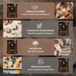 Scented Candle Set: 4-Pack Soy Candles for Home. Magnolia, Sandalwood, Amber, Lemon Eucalyptus, Vintage Oak. Perfect Gift for All! - Image 2