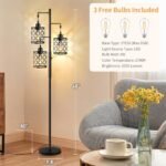 GHOOCEMLUX 68" Dimmable Farmhouse Floor Lamp with Metal Cage, Ideal for Living Room & Office (2000LM LED Bulbs) - Black - Image 4