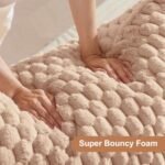 Modern Bean Bag Chair with Ottoman - Cozy Faux Fur Lounger for Adults & Teens, Memory Foam Gaming Chair (Camel) - Image 4