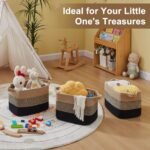 OEASKET Storage Baskets for Organizing | Pack of 3 Decorative Woven Bins for Shelves, Closets, Toys, and Nursery (Black & Brown) - Image 6