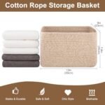 OIASKET Woven Decorative Storage Baskets - 4-Pack for Organizing Books, Towels, Clothes, 12.7''Lx9''Wx7.8''H, Brown - Image 2