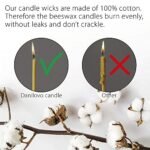 Danilovo Pure Beeswax Candles - Honey-Scented Thin Tapers, 50 Pack, Drip-Free, Ideal for Birthdays & Church. 6.3 x 0.2 inch. - Image 6