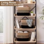 OEASKET Storage Baskets for Organizing | Pack of 3 Decorative Woven Bins for Shelves, Closets, Toys, and Nursery (Black & Brown) - Image 4
