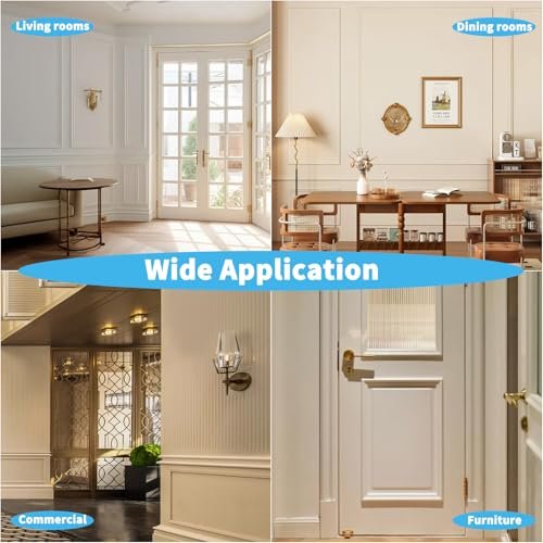 51XLOFfn68L._SL500_.jpg Art3d Pre-Cut Wainscoting Panel Set: 6 Ready-to-Install Wall Molding for Living Room & Bedroom Décor - Image 9