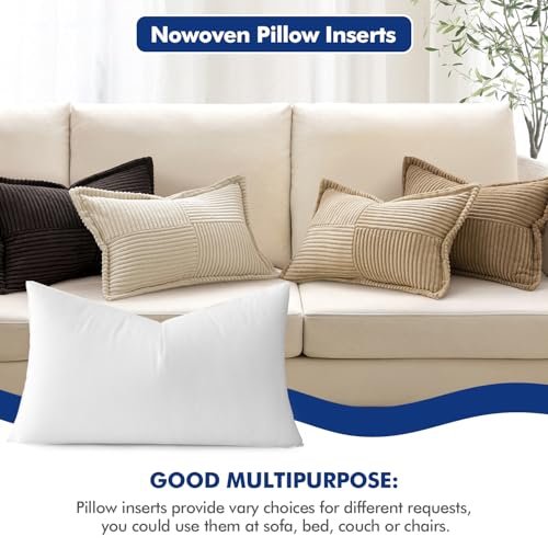 51XWiqg291L._SL500_.jpg MIULEE 12x20 Inch Pillow Insert - Premium Fluffy Decorative Rectangle Throw Pillow for Sofa & Living Room. - Image 4