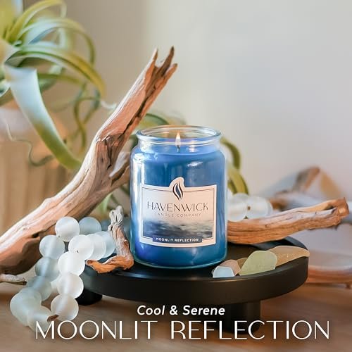 51Z3gIUp1YL._SL500_.jpg Havenwick Moonlit Reflection 22-oz Soy Blend Candle: 110-130 Hours, Perfect for Housewarming Gifts! - Image 2