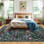 8x10 Floral Washable Area Rug: Vintage Soft Boho Non-Slip, Stain-Resistant for Living Room & More - Image 3