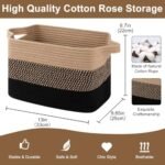 OEASKET Storage Baskets for Organizing | Pack of 3 Decorative Woven Bins for Shelves, Closets, Toys, and Nursery (Black & Brown) - Image 2