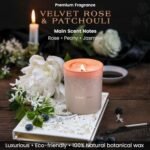 Luxury Velvet Rose & Patchouli Candle for Women - 7.4oz Aromatherapy with Strawberry & Clear Quartz Crystals - Image 4