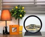 SANDCLE 3D Sand Art Picture - Liquid Motion Deep Sea Sandscape in Round Glass Frame, 7" Ocean Decor for Home or Office - Image 3