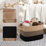 OEASKET Storage Baskets for Organizing | Pack of 3 Decorative Woven Bins for Shelves, Closets, Toys, and Nursery (Black & Brown) - Image 3