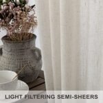 Natural Linen 84-Inch Back Tab Curtains - 2 Panel Light Filtering Semi-Sheer Ivory Cream Drapes for Rustic Boho Living Room & Bedroom - Image 3