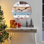 CLXEAST 24-Inch Multicolor Woodgrain Shiplap Wall Clock for Living Room Decor – Large Farmhouse & Coastal Style Gift - Image 8
