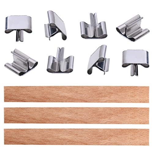 51dDELETOtL._SL500_.jpg 100-Piece Wooden Candle Wicks Kit: 50 Smokeless Wicks & 50 Iron Stands for DIY Candles. - Image 2