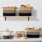 OEASKET Storage Baskets for Organizing | Pack of 3 Decorative Woven Bins for Shelves, Closets, Toys, and Nursery (Black & Brown) - Image 9