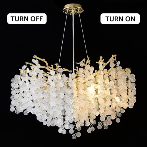 51e06IwPzgL._SL500_.jpg VBKK 32" Coastal Gold Chandelier: 10-Light Crystal Fixture for Dining, Living Room, Bedroom, and Entryway. - Image 5