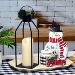 HPC Decor Modern Farmhouse Lantern - Black Metal Candle with Timer & Flickering Light for Home & Outdoor Decor. Perfect for Living Room, Table, and Fireplace. - Image 3