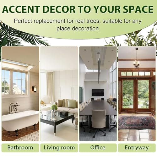51fMnnISEuL._SL500_.jpg VIVATREES 5FT Artificial Olive Tree with White Planter – Realistic Faux Plant for Home Office Decor - Image 9