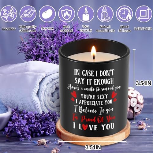 51gL3vO0arL._SL500_.jpg Candle Gifts for Him & Her - Perfect Anniversary or Wedding Present, Vanilla Lavender Scented 10oz. - Image 5