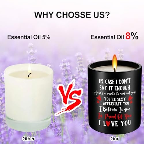 51gVELbtbKL._SL500_.jpg Candle Gifts for Him & Her - Perfect Anniversary or Wedding Present, Vanilla Lavender Scented 10oz. - Image 8