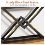 JUSTOGO 39.4" Industrial Console Table – Triangular Entryway Design for Living Room & Hallway. Rustic Brown Accent Furniture. - Image 6