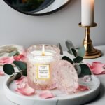 Chloefu LAN Rose & Oud Scented Candle - Perfect Mother's Day Gift, 55-Hour Burn, 100% Natural Soy Wax, Pink Home Decor. - Image 4