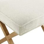 Amazon Basics Small Ottoman Foot Rest: Mid-Century Square Polyester Stool, Ivory White, 18"D x 19.8"W x 18.3"H - Image 5