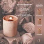 Luxury Velvet Rose & Patchouli Candle for Women - 7.4oz Aromatherapy with Strawberry & Clear Quartz Crystals - Image 8