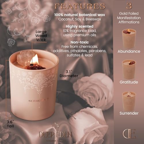 51hc-PgGlYL._SL500_.jpg Luxury Velvet Rose & Patchouli Candle for Women - 7.4oz Aromatherapy with Strawberry & Clear Quartz Crystals - Image 8