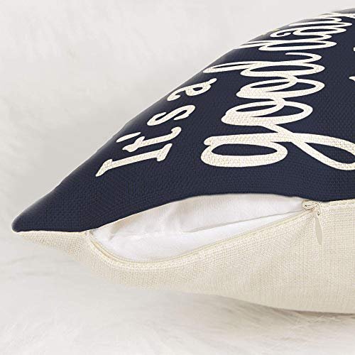 51i01uQ8pL._SL500_.jpg Hexagram 18x18 Blue Daisy Sunflower Outdoor Pillow Covers - Set of 4 for Your Couch or Living Room - Image 5