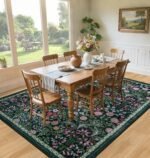 8x10 Floral Washable Area Rug: Vintage Soft Boho Non-Slip, Stain-Resistant for Living Room & More - Image 4