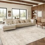 Art&Tuft 8x10 Washable Rugs - Anti-Slip, Stain Resistant Abstract Area Rug for Living Room (TPR53-Beige) - Image 3
